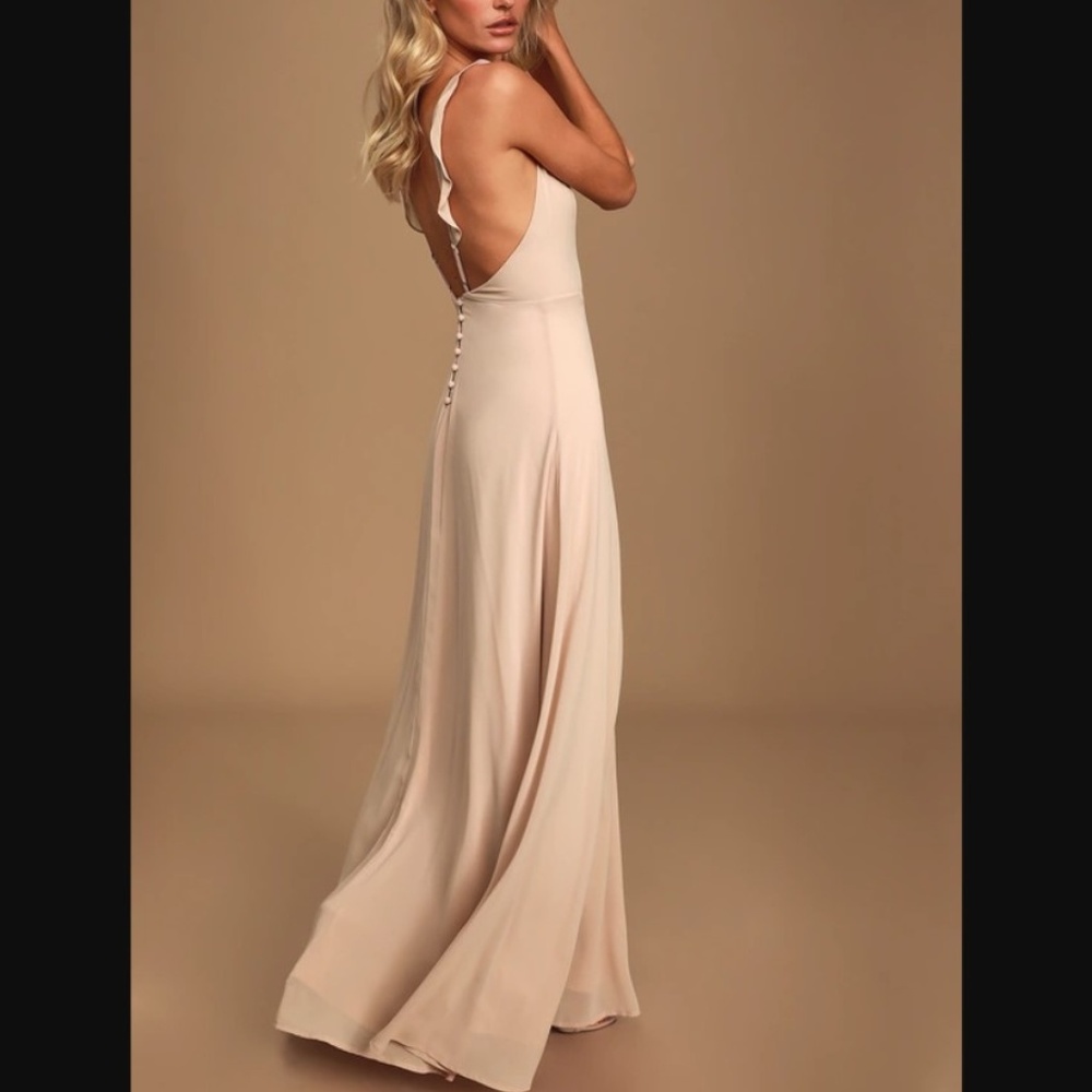 Lulus | Meteoric Rise Blush Chiffon Maxi Dress